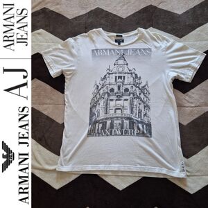 Armani Jeans Antwerp graphic t-shirt featuring a grayscale print